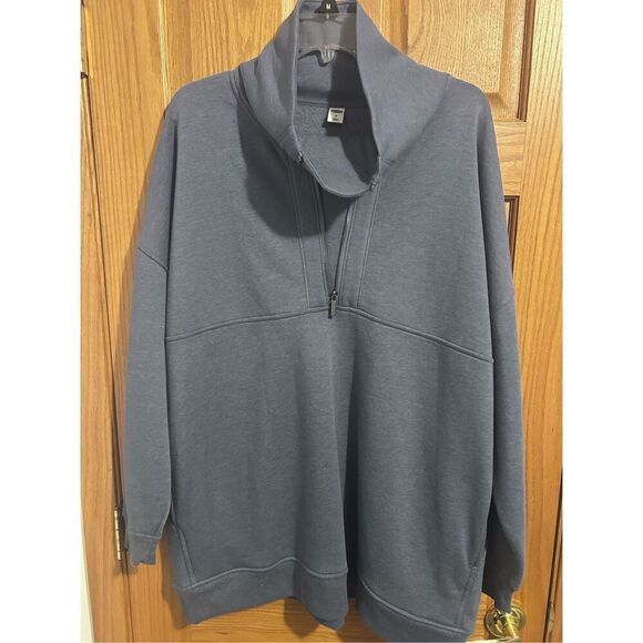 Old Navy Women’s Size XL Oversized Half Zip French Terry Funnel Neck Sweatshirt - Picture 2 of 13
